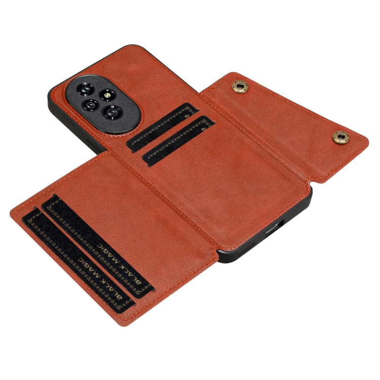 For Honor 200 Double Buckle Card Slots Magnetic Phone Case