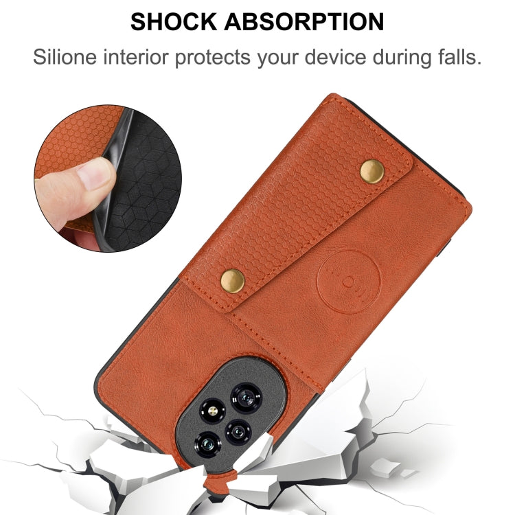 For Honor 200 Double Buckle Card Slots Magnetic Phone Case