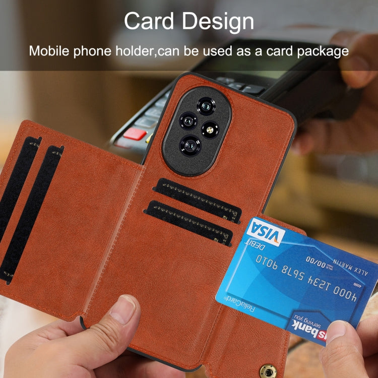 For Honor 200 Pro Double Buckle Card Slots Magnetic Phone Case