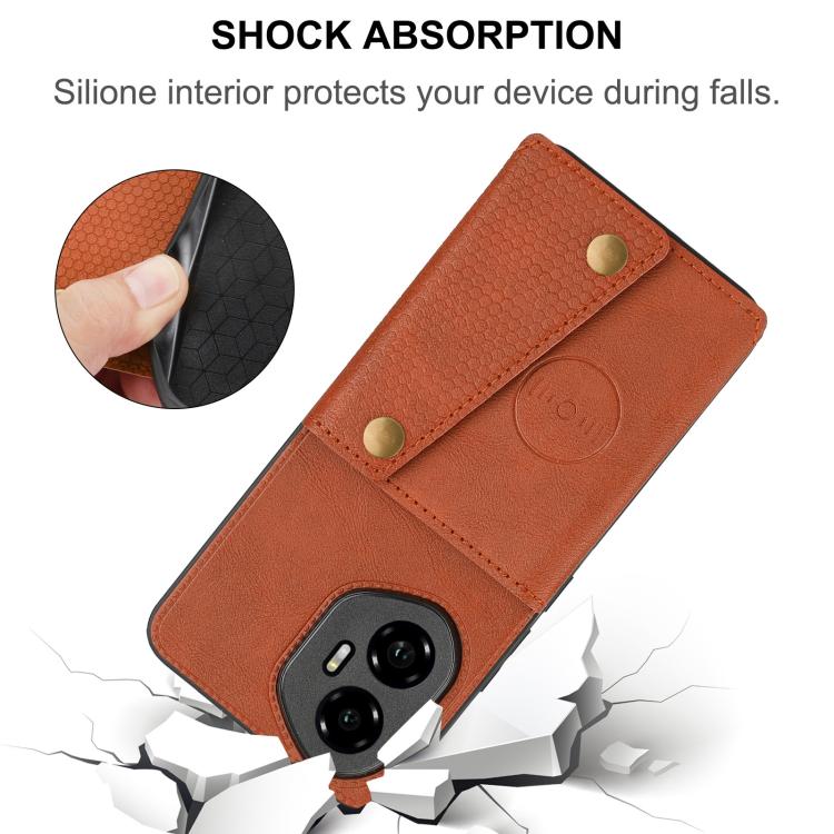 For Honor 300 Double Buckle Card Slots Magnetic Phone Case