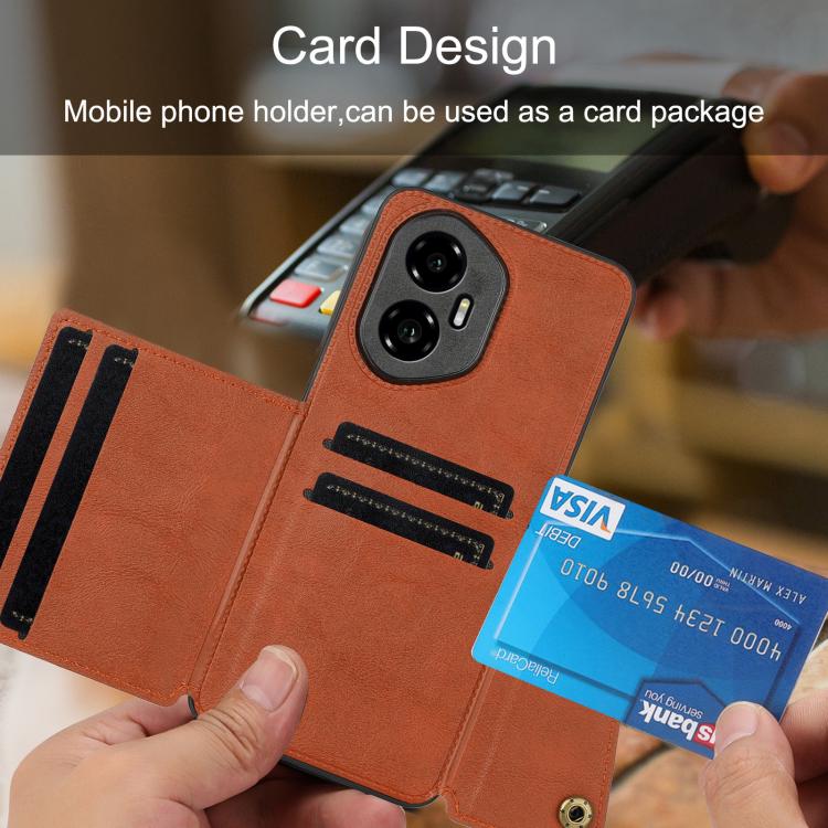 For Honor 300 Double Buckle Card Slots Magnetic Phone Case