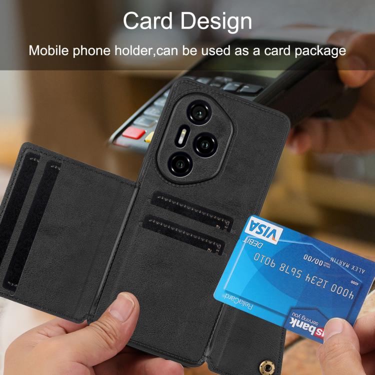 For Honor 300 Pro Double Buckle Card Slots Magnetic Phone Case