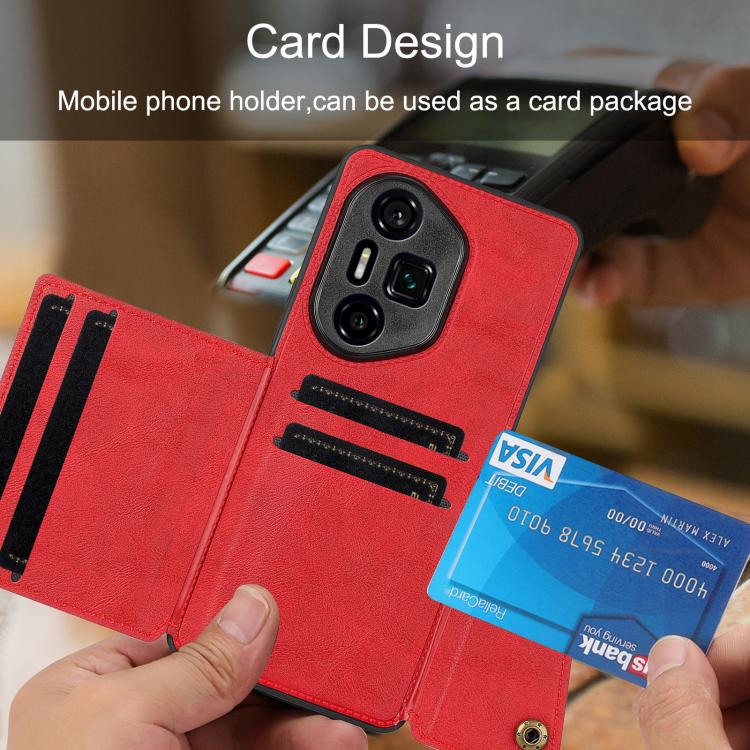 For Honor 300 Ultra Double Buckle Card Slots Magnetic Phone Case