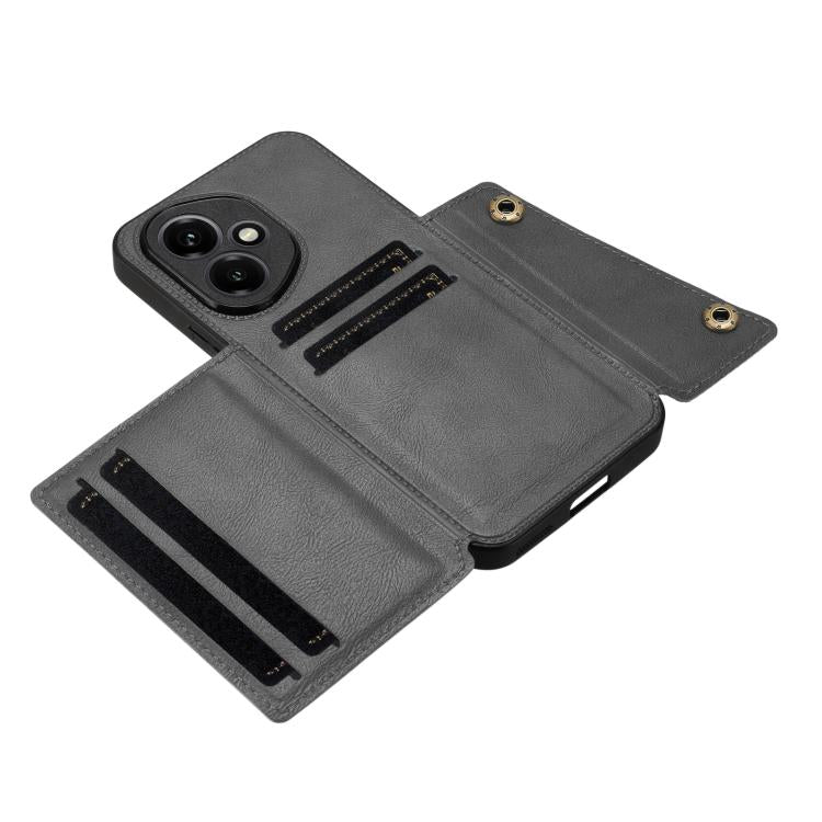 For Honor 400 Global 156.5mm Double Buckle Card Slots Magnetic Phone Case