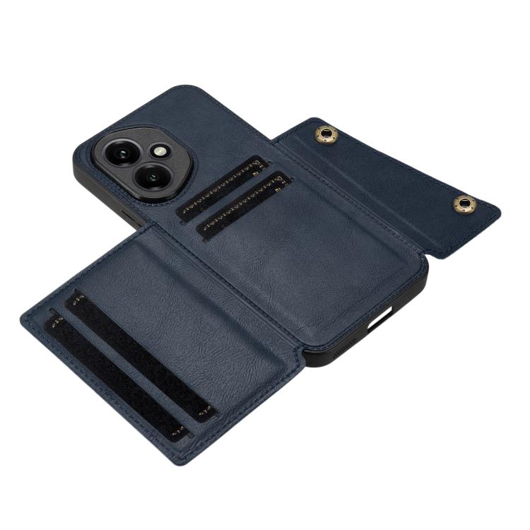 For Honor 400 Global 156.5mm Double Buckle Card Slots Magnetic Phone Case
