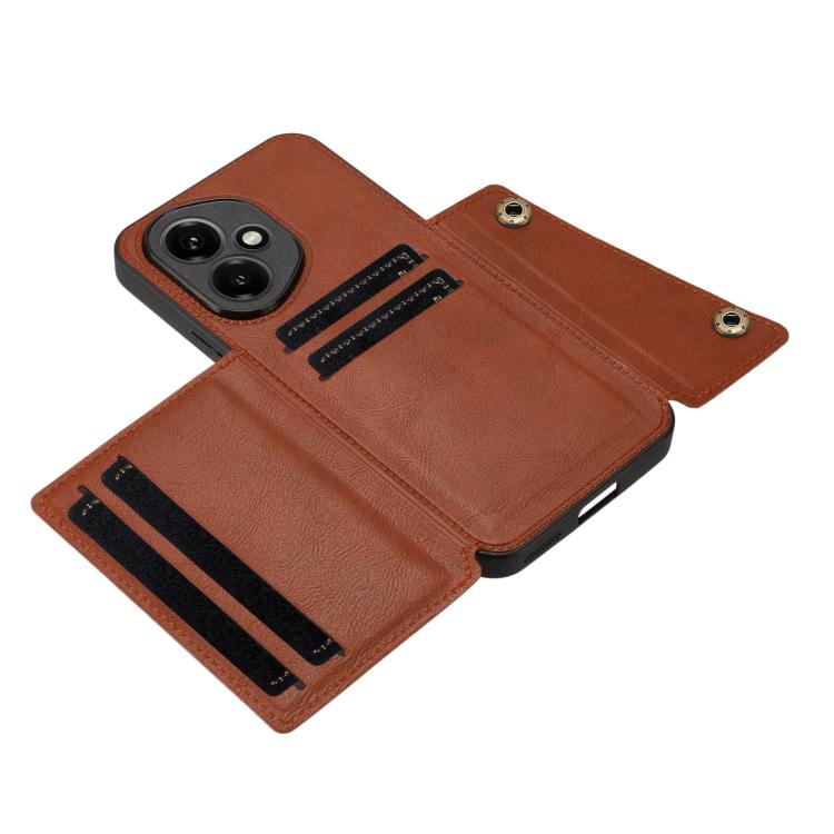 For Honor 400 Global 156.5mm Double Buckle Card Slots Magnetic Phone Case