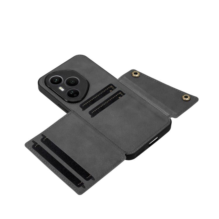 For Honor 400 Pro Global 160.8mm Double Buckle Card Slots Magnetic Phone Case