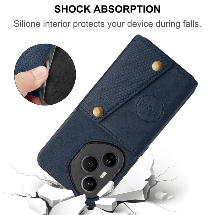 For Honor 400 Pro Global 160.8mm Double Buckle Card Slots Magnetic Phone Case