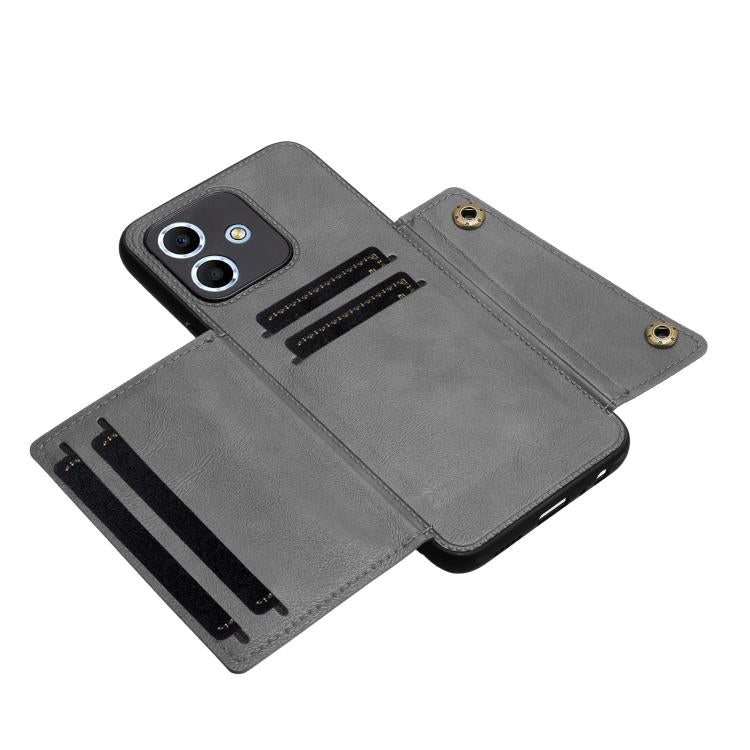 For Honor X6c 4G Double Buckle Card Slots Magnetic Phone Case