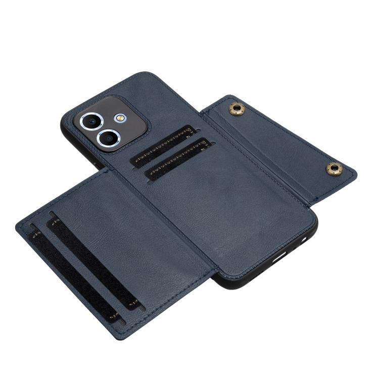 For Honor X6c 4G Double Buckle Card Slots Magnetic Phone Case