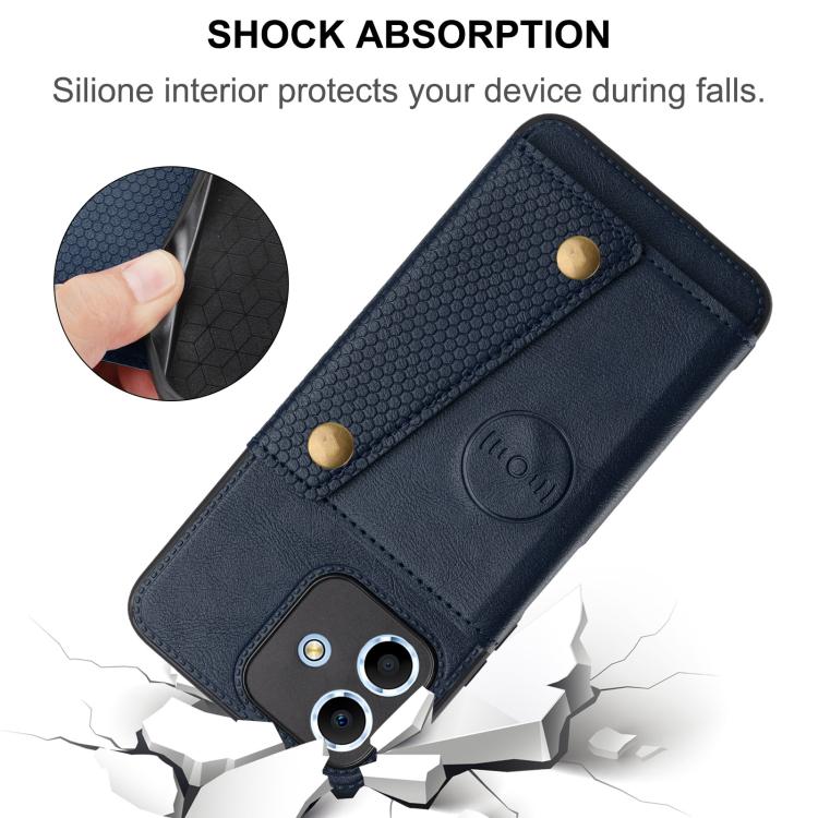 For Honor X6c 4G Double Buckle Card Slots Magnetic Phone Case