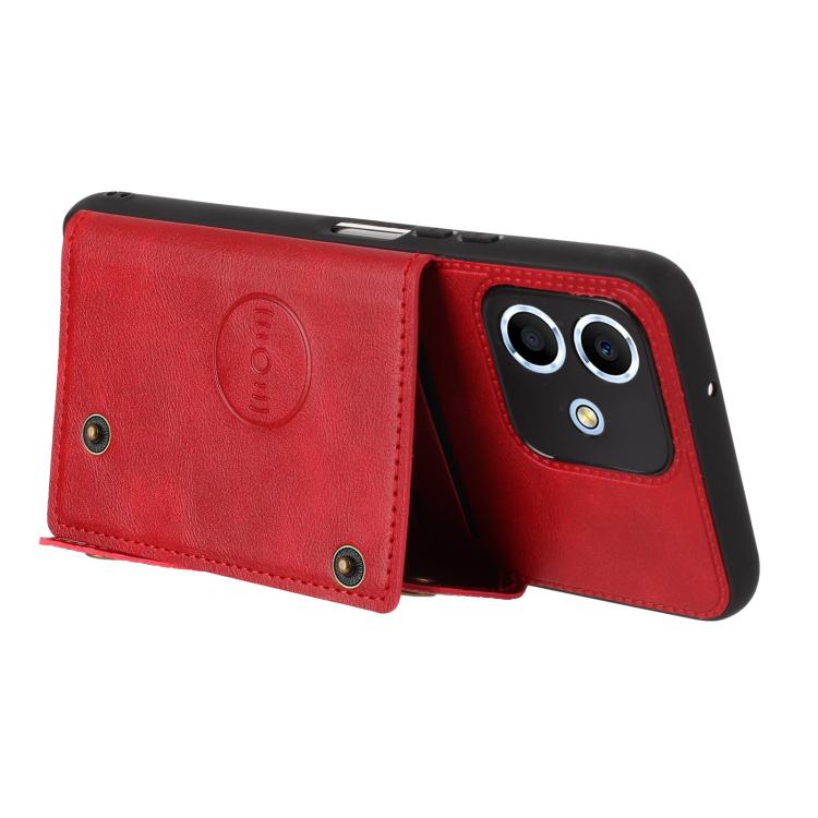 For Honor X6c 4G Double Buckle Card Slots Magnetic Phone Case