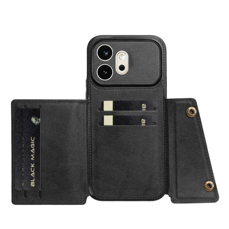 For Honor 600 5G Global Double Buckle Card Slots Magnetic Phone Case