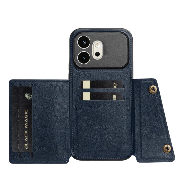 For Honor 600 5G Global Double Buckle Card Slots Magnetic Phone Case