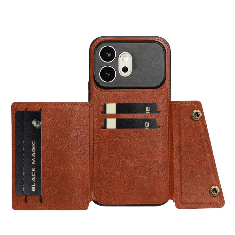 For Honor 600 5G Global Double Buckle Card Slots Magnetic Phone Case