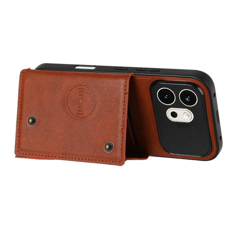 For Honor 600 5G Global Double Buckle Card Slots Magnetic Phone Case