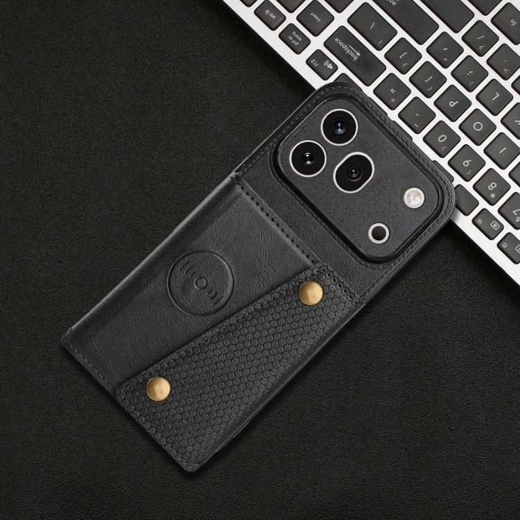 For Honor 600 Pro 5G Global Double Buckle Card Slots Magnetic Phone Case