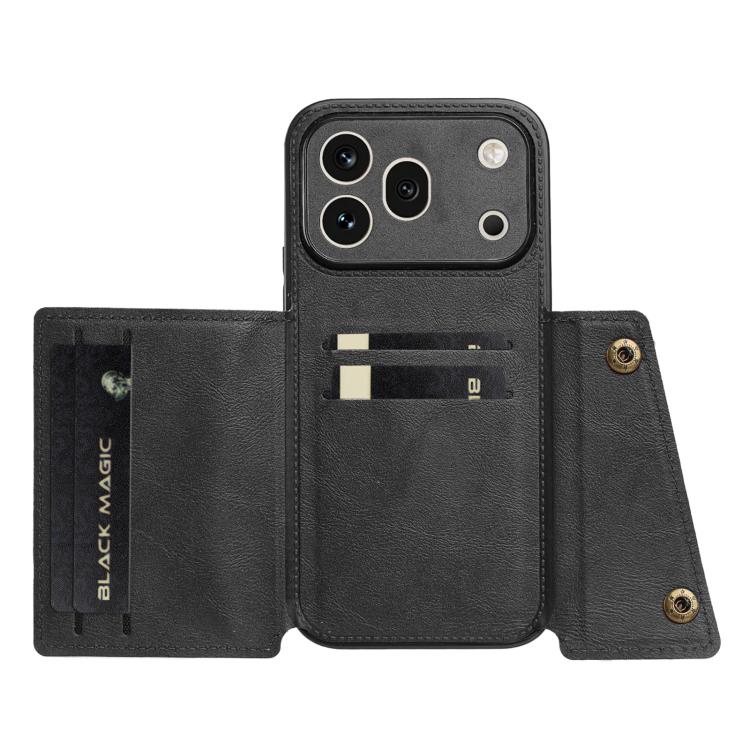 For Honor 600 Pro 5G Global Double Buckle Card Slots Magnetic Phone Case
