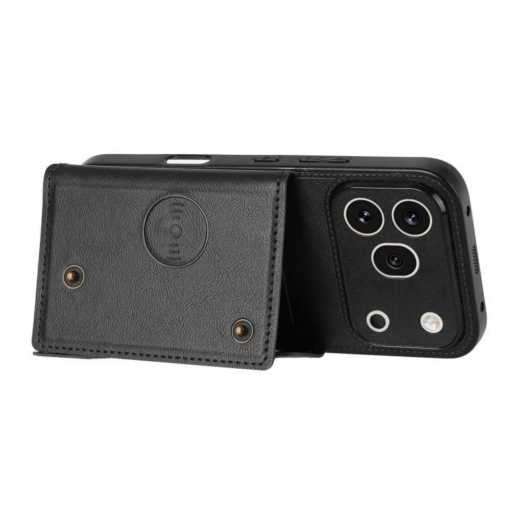 For Honor 600 Pro 5G Global Double Buckle Card Slots Magnetic Phone Case