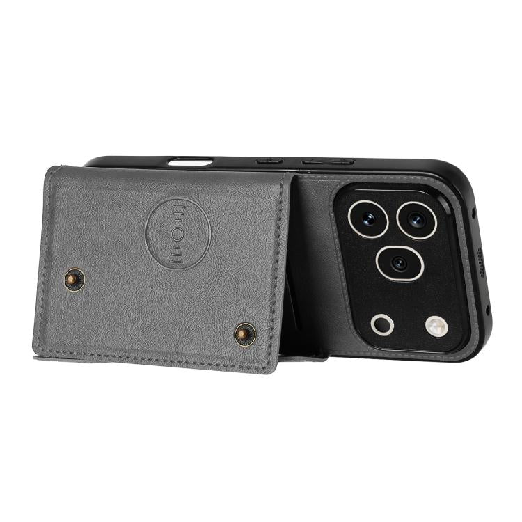 For Honor 600 Pro 5G Global Double Buckle Card Slots Magnetic Phone Case