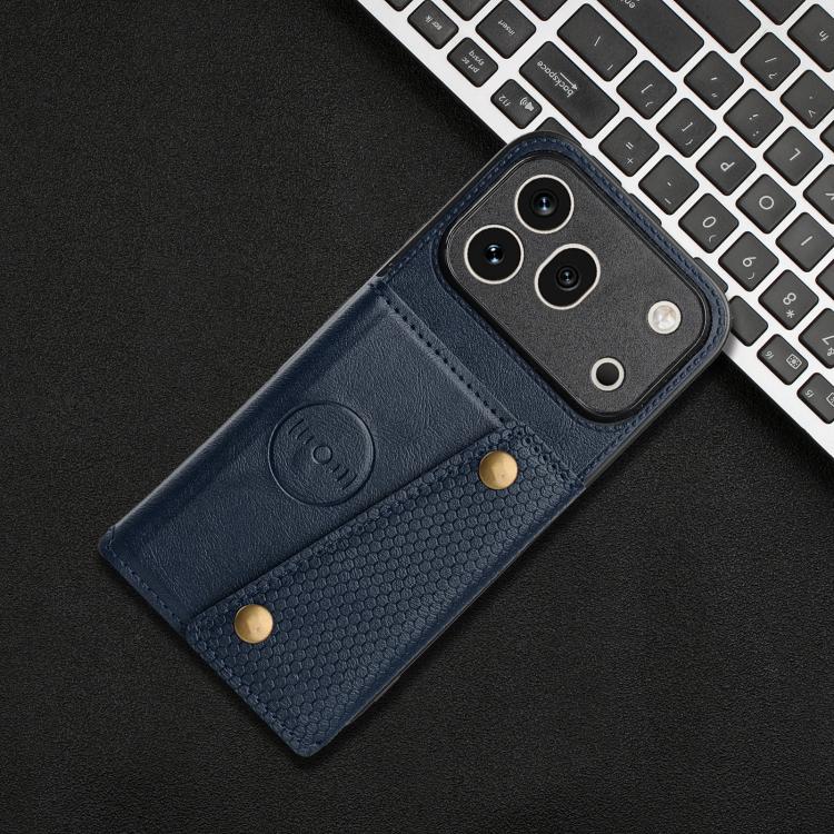 For Honor 600 Pro 5G Global Double Buckle Card Slots Magnetic Phone Case