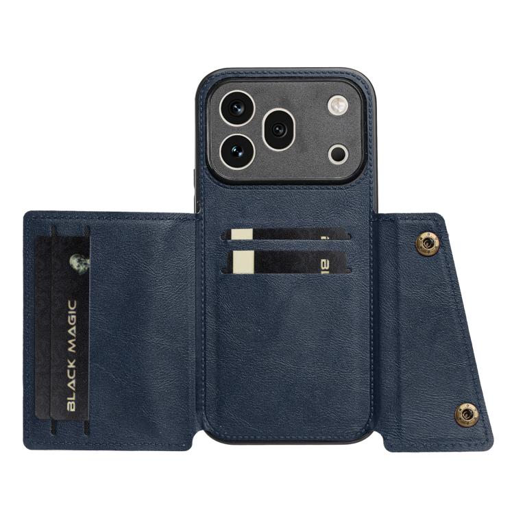 For Honor 600 Pro 5G Global Double Buckle Card Slots Magnetic Phone Case