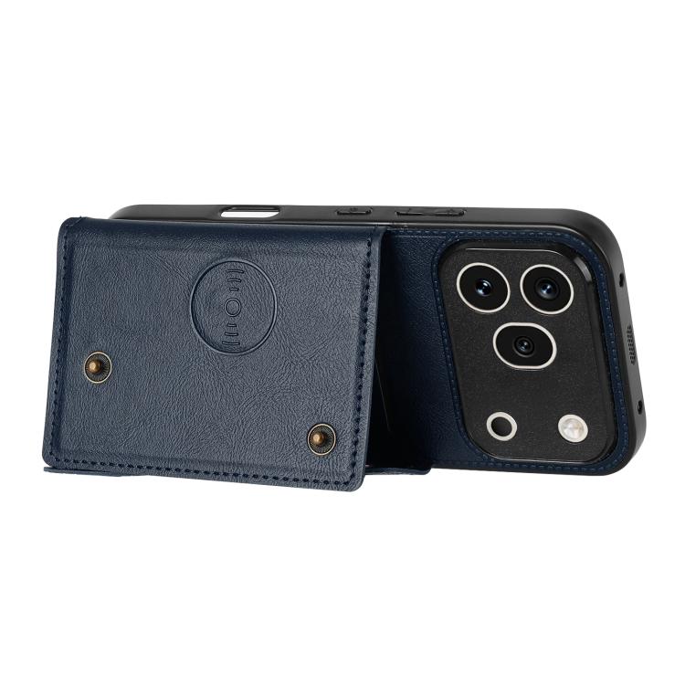 For Honor 600 Pro 5G Global Double Buckle Card Slots Magnetic Phone Case