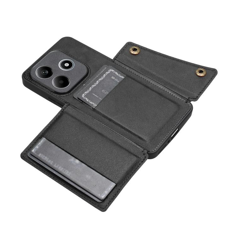 For Honor 600 Lite 5G Global Double Buckle Card Slots Magnetic Phone Case