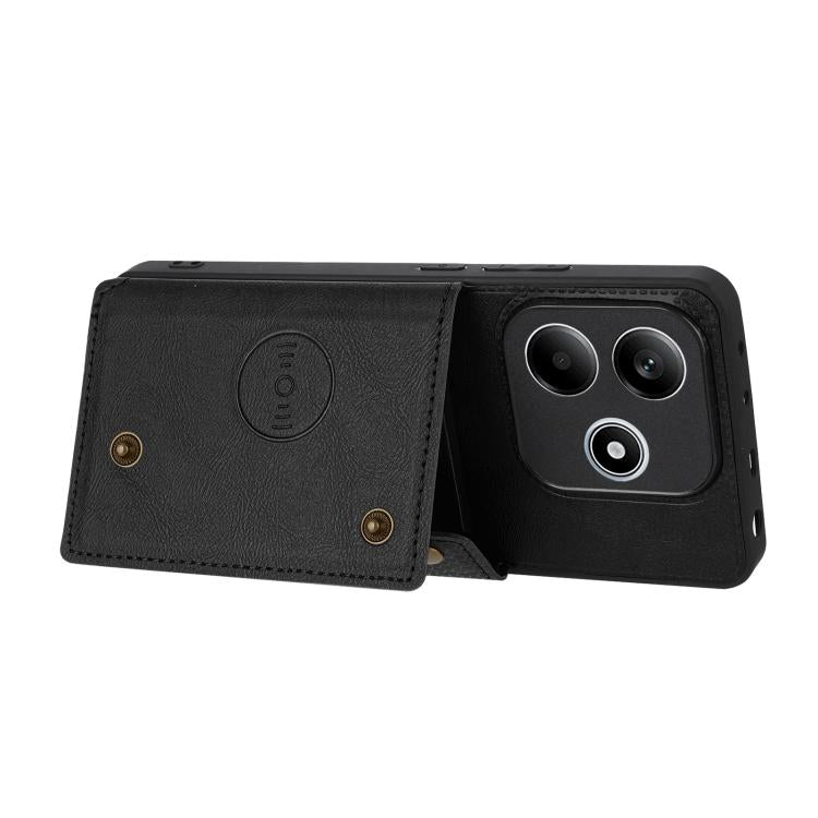 For Honor 600 Lite 5G Global Double Buckle Card Slots Magnetic Phone Case