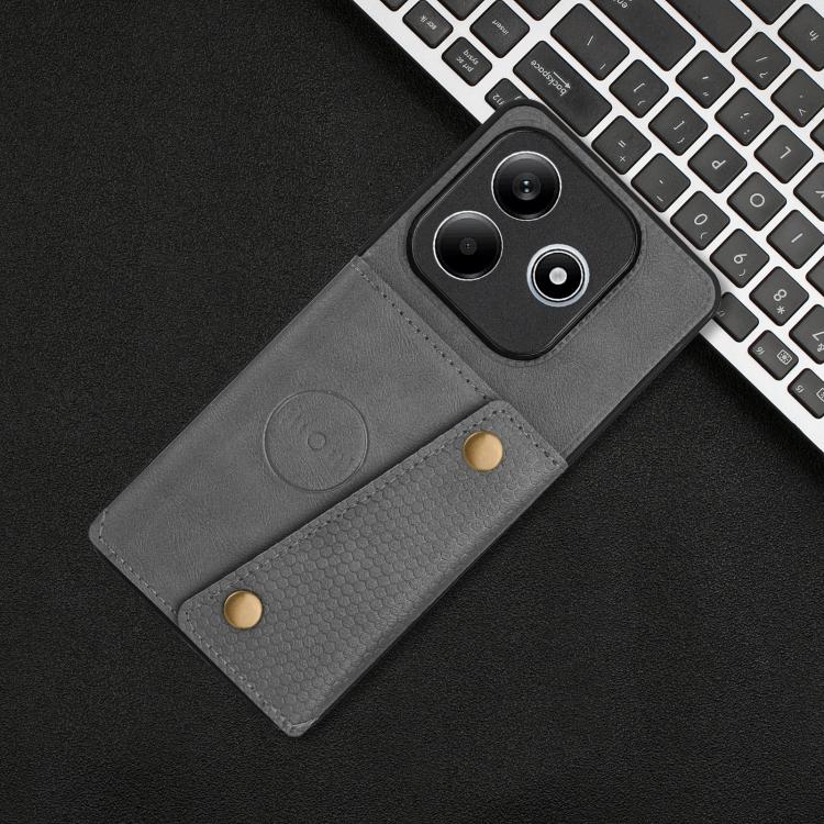 For Honor 600 Lite 5G Global Double Buckle Card Slots Magnetic Phone Case