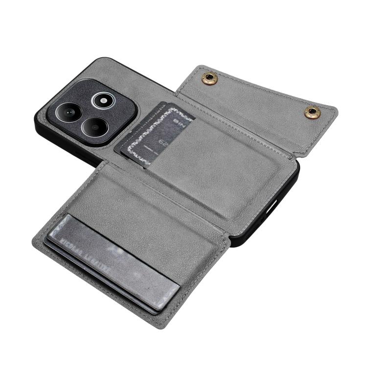For Honor 600 Lite 5G Global Double Buckle Card Slots Magnetic Phone Case