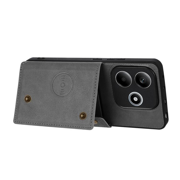 For Honor 600 Lite 5G Global Double Buckle Card Slots Magnetic Phone Case