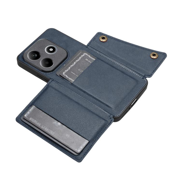 For Honor 600 Lite 5G Global Double Buckle Card Slots Magnetic Phone Case