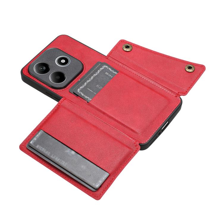 For Honor 600 Lite 5G Global Double Buckle Card Slots Magnetic Phone Case