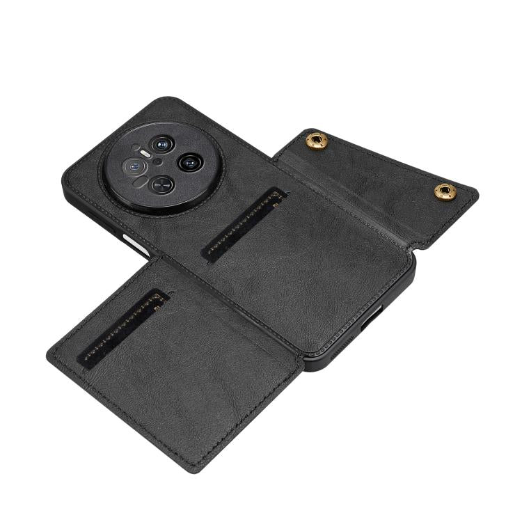 For Huawei Mate 70 Double Buckle Card Slots Magnetic Phone Case
