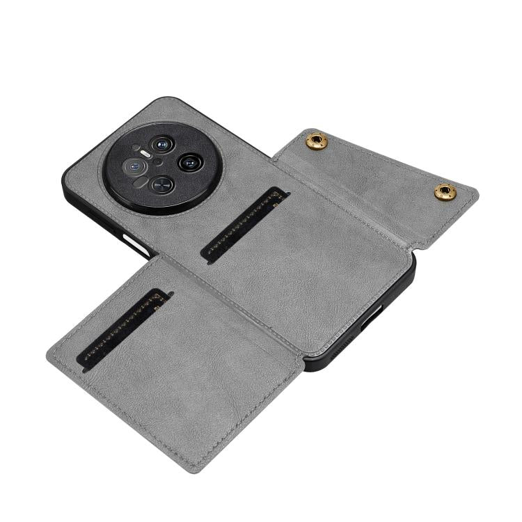 For Huawei Mate 70 Double Buckle Card Slots Magnetic Phone Case