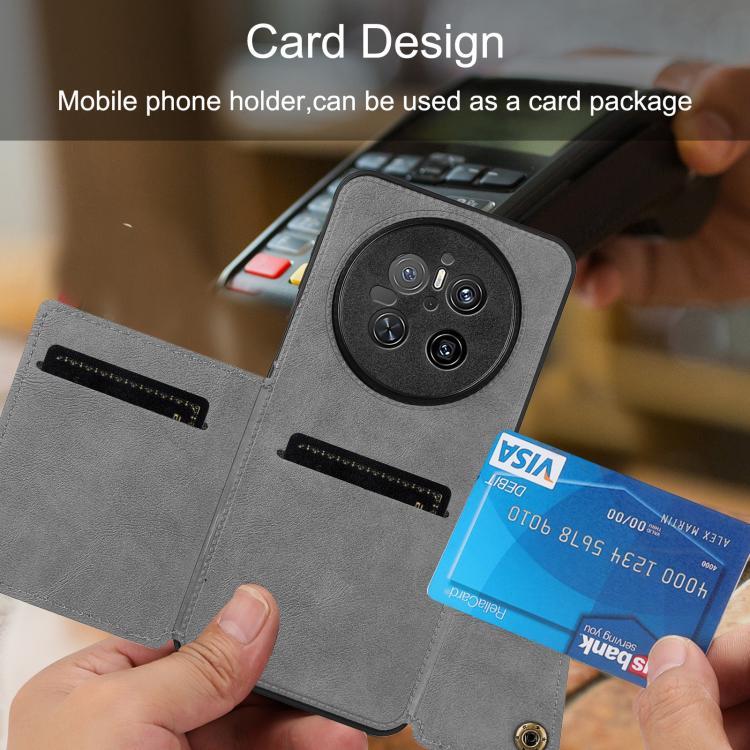 For Huawei Mate 70 Double Buckle Card Slots Magnetic Phone Case