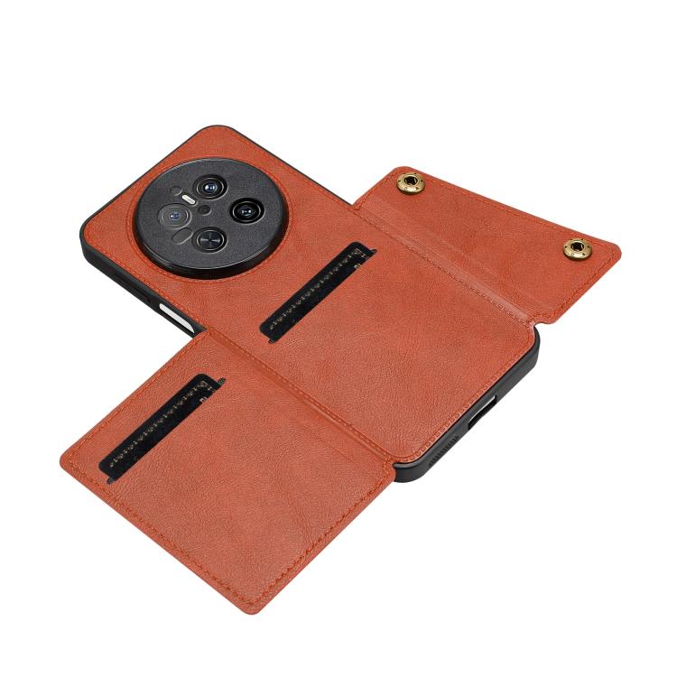 For Huawei Mate 70 Double Buckle Card Slots Magnetic Phone Case