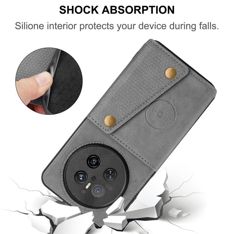 For Huawei Mate 70 Double Buckle Card Slots Magnetic Phone Case