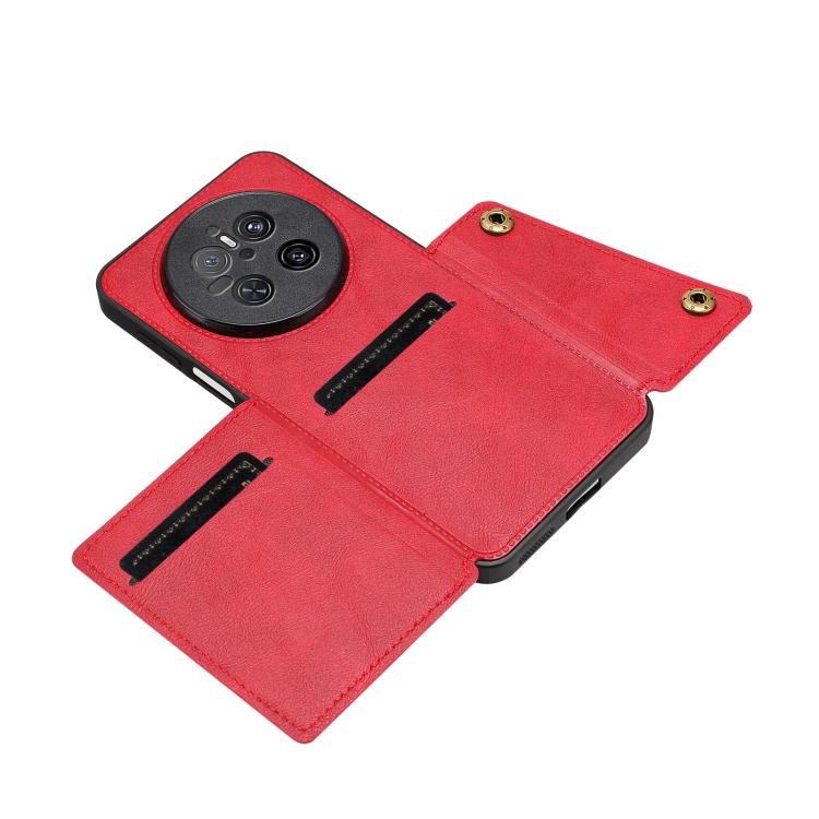 For Huawei Mate 70 Double Buckle Card Slots Magnetic Phone Case