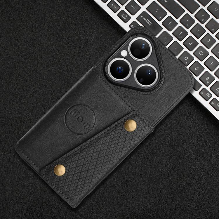 For Huawei Pura 80 Double Buckle Card Slots Magnetic Phone Case