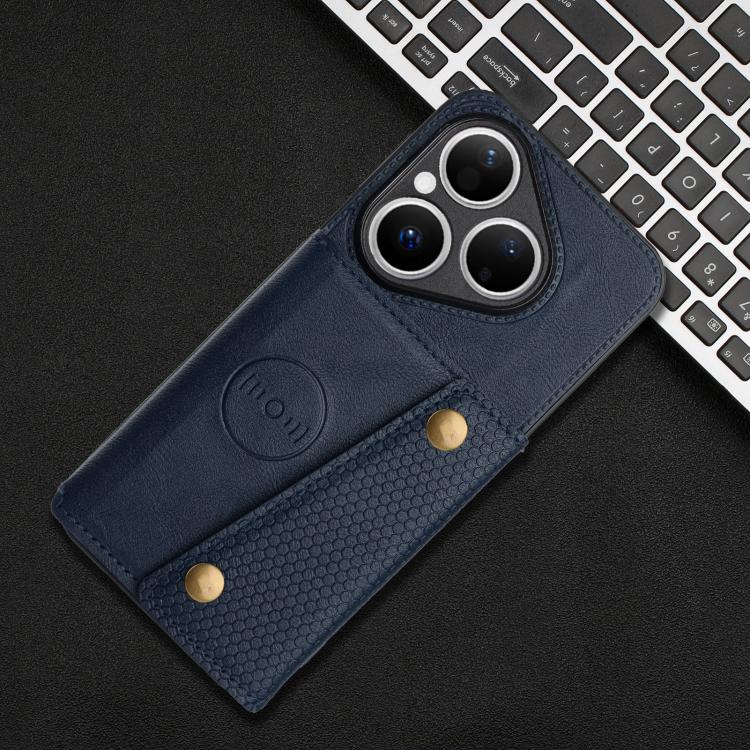 For Huawei Pura 80 Double Buckle Card Slots Magnetic Phone Case
