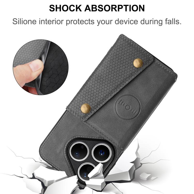 For Huawei Pura 80 Double Buckle Card Slots Magnetic Phone Case
