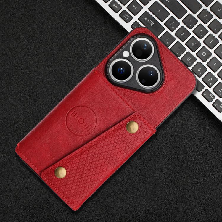 For Huawei Pura 80 Double Buckle Card Slots Magnetic Phone Case