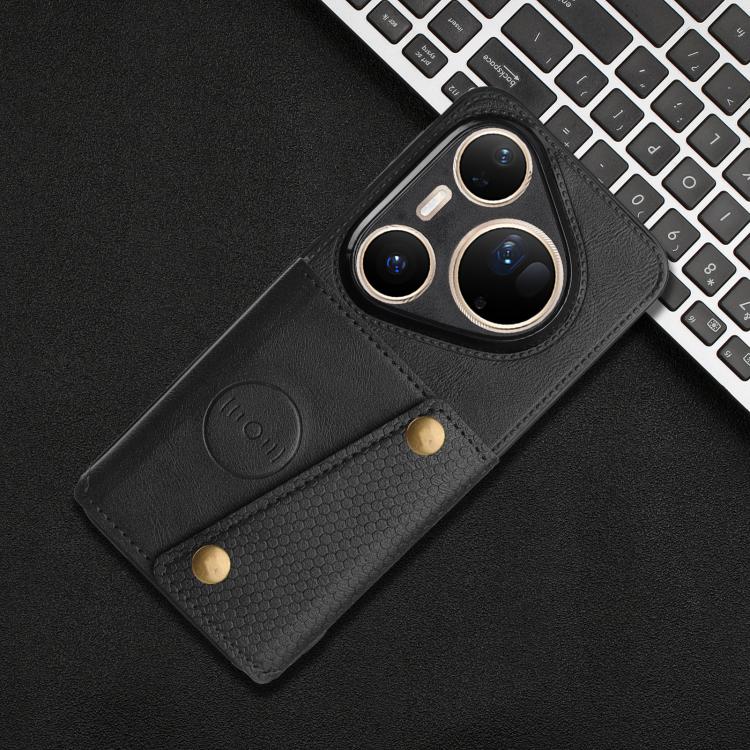 For Huawei Pura 80 Ultra Double Buckle Card Slots Magnetic Phone Case
