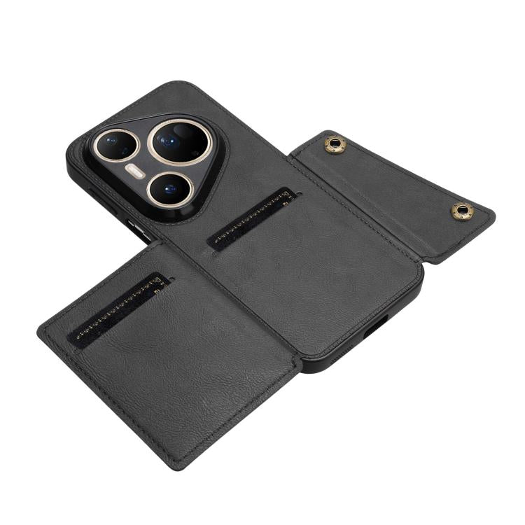 For Huawei Pura 80 Ultra Double Buckle Card Slots Magnetic Phone Case