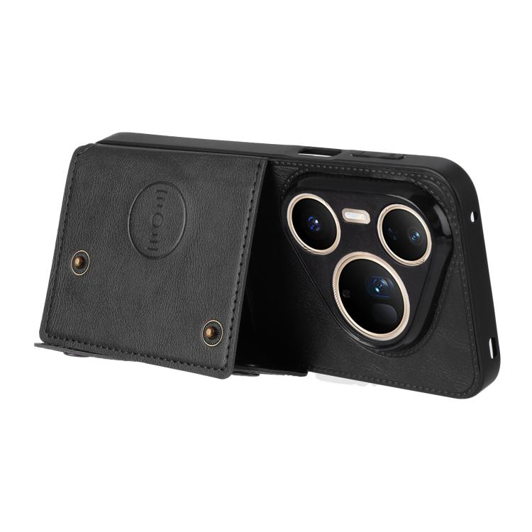 For Huawei Pura 80 Ultra Double Buckle Card Slots Magnetic Phone Case