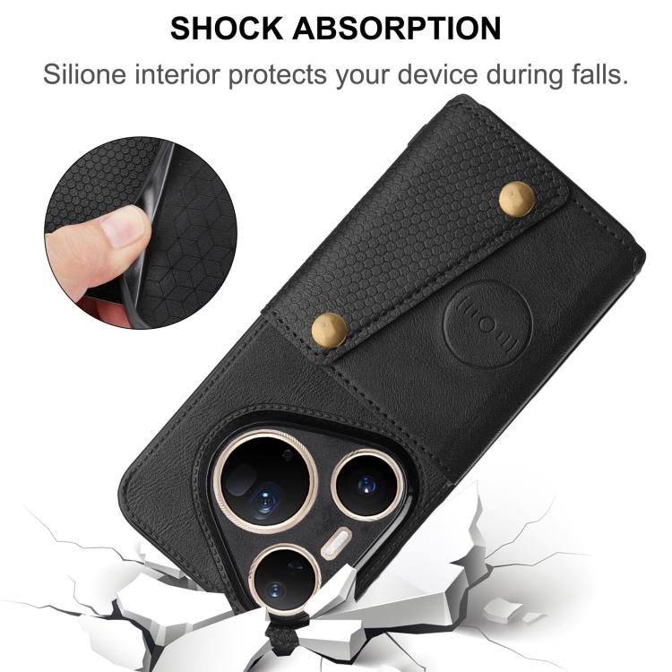 For Huawei Pura 80 Ultra Double Buckle Card Slots Magnetic Phone Case