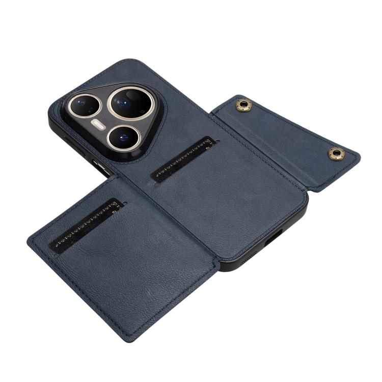 For Huawei Pura 80 Ultra Double Buckle Card Slots Magnetic Phone Case