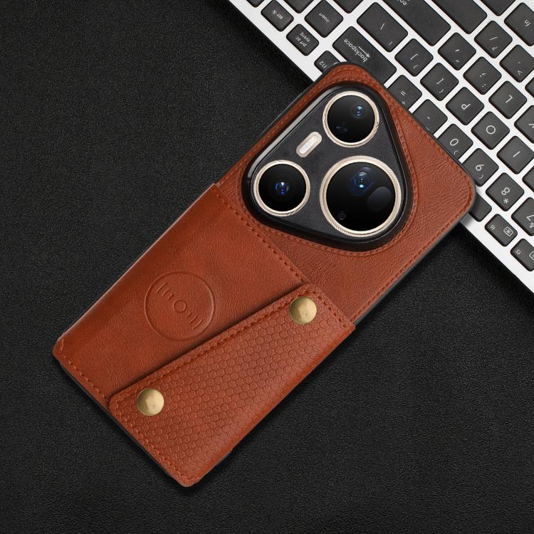 For Huawei Pura 80 Ultra Double Buckle Card Slots Magnetic Phone Case